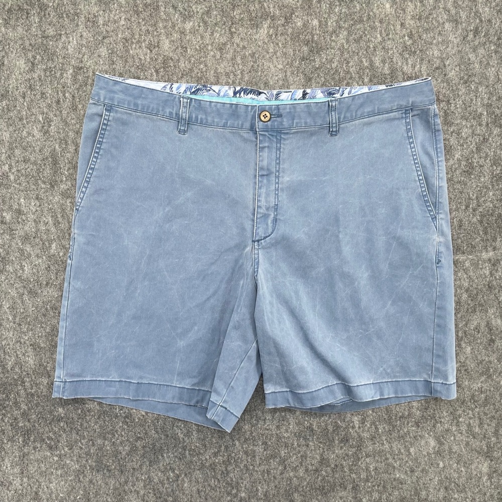 Tommy Bahama Boracay Shorts Mens 42 Light Blue Chino Flat Front Stretch Cotton